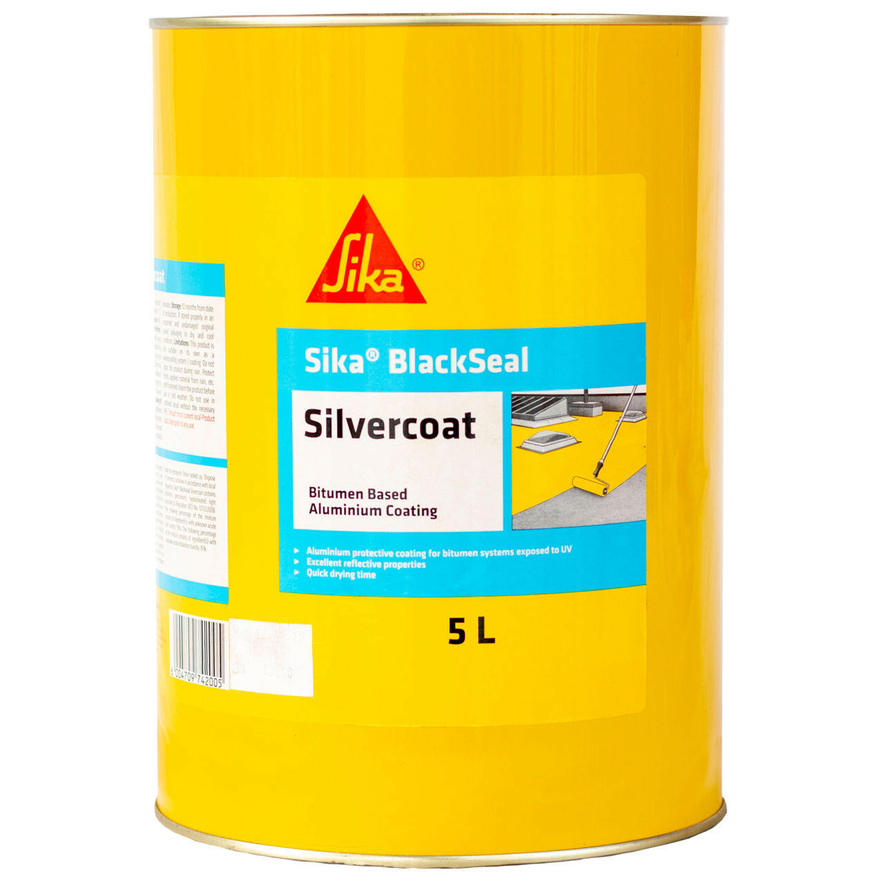 Sika BlackSeal Silvercoat – Premium Waterproofing Coating for Roofs & Walls.