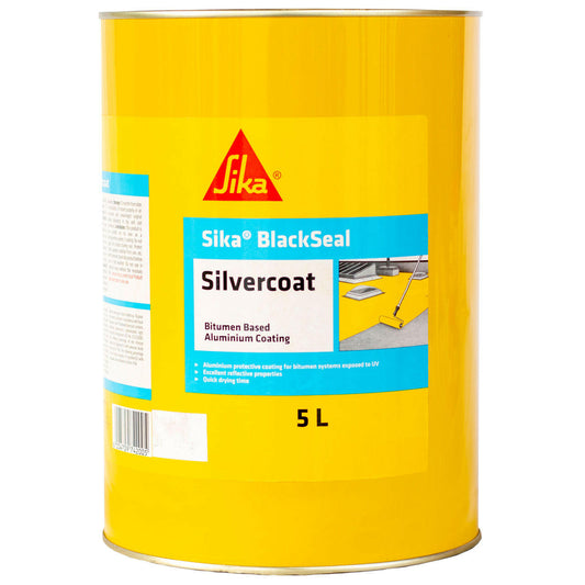 Sika BlackSeal Silvercoat – Premium Waterproofing Coating for Roofs & Walls.